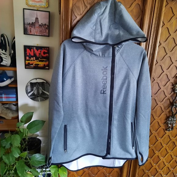 Reebok Tech Fleece Oversized Full Zip Hooded Jacket NWOT! -  Size S - Picture 2 of 16
